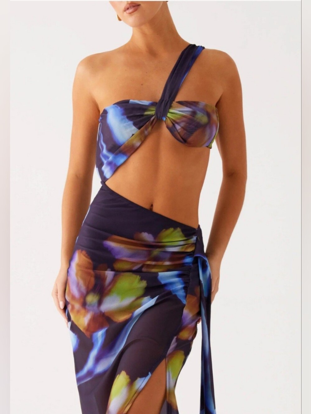 Peppermayo Costa Rica Maxi Dress - Navy with Blue & Green Floral - Picture 3 of 7